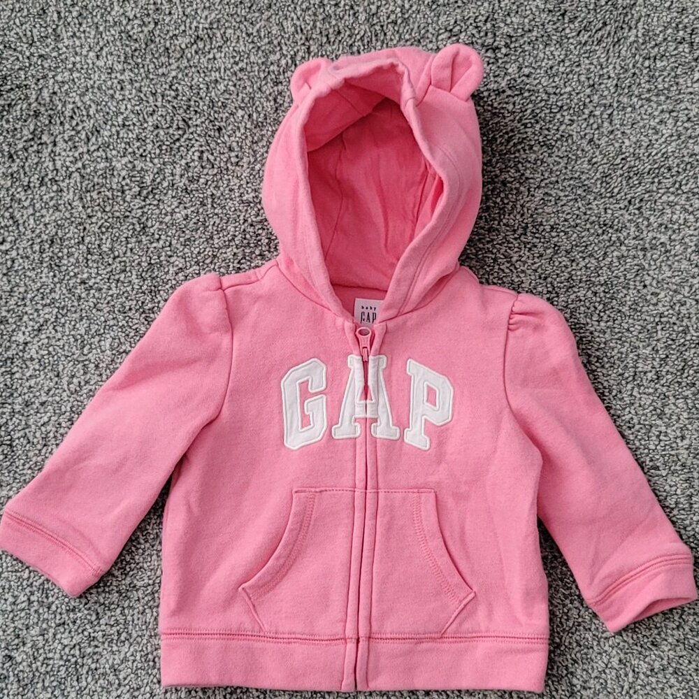 Baby Gap Girls Floral Zip Up Hoodie Top Sweatshirt 6-12 Months